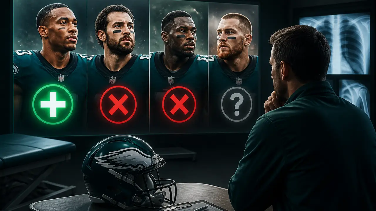 Eagles clear DeVonta Smith but lose Goedert and Brown for Bears game cover